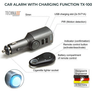 4-9 Technaxx car Alarm with Charging Function TX-100